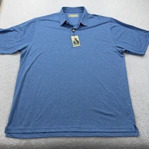 NWT Donald Ross Sportswear Men's Blue Heathered Polo Shirt XXL Golf Classic